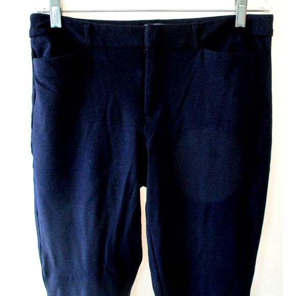 Elle Women's Blue Mid Rise Taper Leg Zip Front Stretch Dress Pants Size 10 - Picture 2 of 10